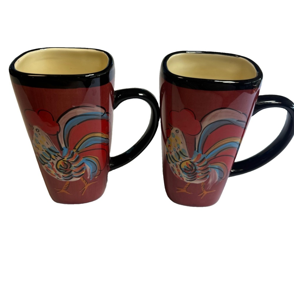 MESA‎ INTERNATIONAL Rooster Mugs 14 Oz. Set of 2